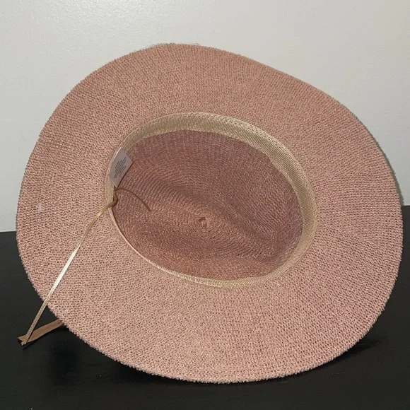 NWT Francesca’s Wide Brim Hat.  Leather braided hat band. - Picture 7 of 9